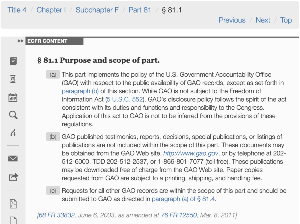 ECFR :: Reader Aids :: Using The ECFR Point-in-Time System