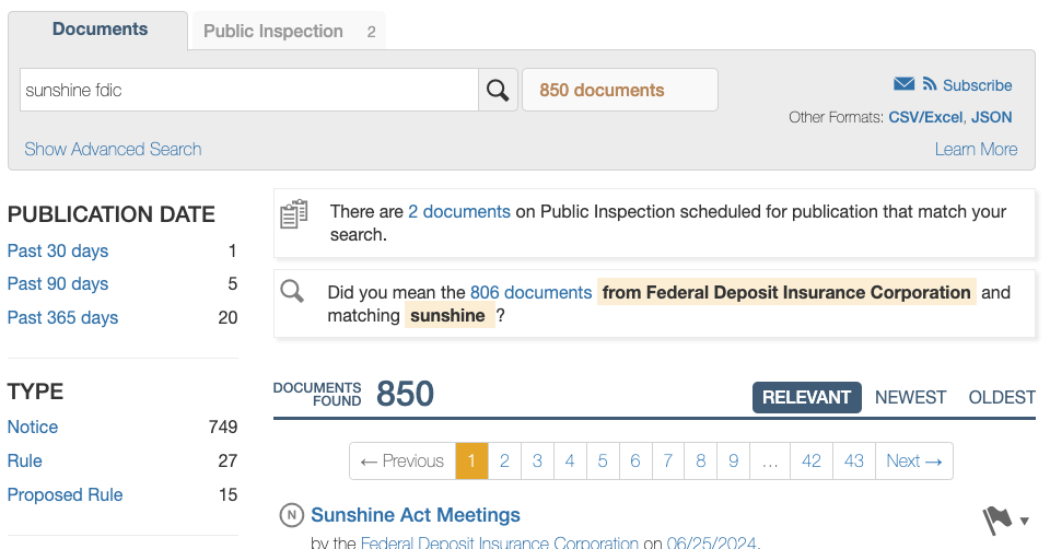 Prior search layout