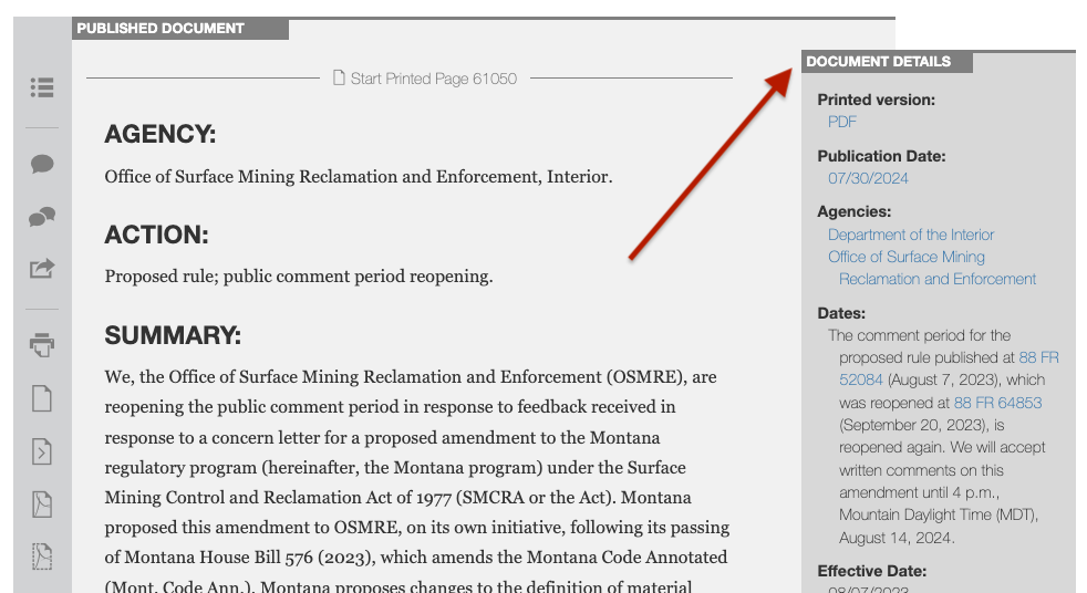 Previous location of document details