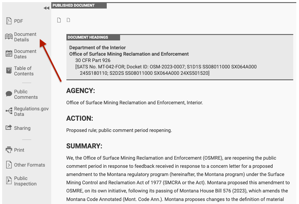 Updated design and location of document details 